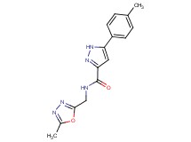N-[(5-methyl-1,3,4-oxadiazol-2-yl)methyl]-5-(4-methylphenyl)-1H-pyrazole-3-carboxamide