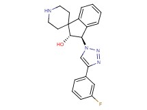 rel-(2R,3R)-3-[4-(3-fluorophenyl)-1H-1,2,3-triazol-1-yl]-2,3-dihydrospiro[indene-1,4'-piperidin]-2-ol hydrochloride