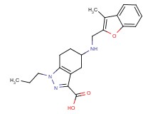 5-{[(3-methyl-1-benzofuran-2-yl)methyl]amino}-1-propyl-4,5,6,7-tetrahydro-1H-indazole-3-carboxylic acid