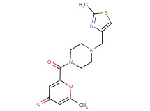2-methyl-6-({4-[(2-methyl-1,3-thiazol-4-yl)methyl]piperazin-1-yl}carbonyl)-4H-pyran-4-one