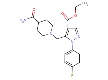 ethyl 5-{[4-(aminocarbonyl)-1-piperidinyl]methyl}-1-(4-fluorophenyl)-1H-pyrazole-4-carboxylate