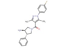 (3R*,4S*)-1-{[1-(4-fluorophenyl)-3,5-dimethyl-1H-pyrazol-4-yl]carbonyl}-4-phenylpyrrolidin-3-amine