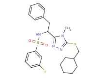 N-(1-{5-[(cyclohexylmethyl)thio]-4-methyl-4H-1,2,4-triazol-3-yl}-2-phenylethyl)-3-fluorobenzenesulfonamide