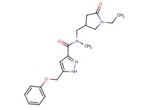 N-[(1-ethyl-5-oxopyrrolidin-3-yl)methyl]-N-methyl-5-(phenoxymethyl)-1H-pyrazole-3-carboxamide