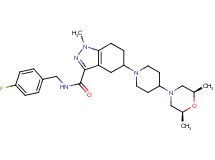 5-{4-[(2R*,6S*)-2,6-dimethyl-4-morpholinyl]-1-piperidinyl}-N-(4-fluorobenzyl)-1-methyl-4,5,6,7-tetrahydro-1H-indazole-3-carboxamide