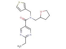 2-ethyl-N-(tetrahydrofuran-2-ylmethyl)-N-(3-thienylmethyl)pyrimidine-5-carboxamide