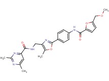 N-{[2-(4-{[5-(methoxymethyl)-2-furoyl]amino}phenyl)-5-methyl-1,3-oxazol-4-yl]methyl}-2,6-dimethyl-4-pyrimidinecarboxamide