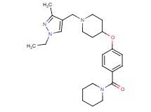1-[(1-ethyl-3-methyl-1H-pyrazol-4-yl)methyl]-4-[4-(1-piperidinylcarbonyl)phenoxy]piperidine