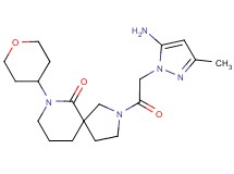 2-[(5-amino-3-methyl-1H-pyrazol-1-yl)acetyl]-7-(tetrahydro-2H-pyran-4-yl)-2,7-diazaspiro[4.5]decan-6-one