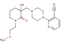 2-(4-{[3-hydroxy-1-(2-methoxyethyl)-2-oxopiperidin-3-yl]methyl}piperazin-1-yl)nicotinonitrile