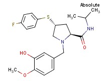 (4R)-4-[(4-fluorophenyl)thio]-1-(3-hydroxy-4-methoxybenzyl)-N-isopropyl-L-prolinamide