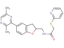 N-{[5-(3,6-dimethyl-2-pyrazinyl)-2,3-dihydro-1-benzofuran-2-yl]methyl}-2-(2-pyridinylthio)acetamide