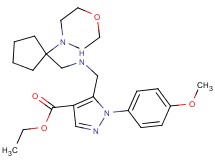 ethyl 1-(4-methoxyphenyl)-5-[({[1-(4-morpholinyl)cyclopentyl]methyl}amino)methyl]-1H-pyrazole-4-carboxylate