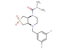 (4aR*,7aS*)-4-(3,5-difluorobenzyl)-N,N-dimethylhexahydrothieno[3,4-b]pyrazine-1(2H)-carboxamide 6,6-dioxide