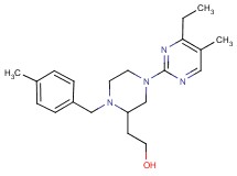 2-[4-(4-ethyl-5-methyl-2-pyrimidinyl)-1-(4-methylbenzyl)-2-piperazinyl]ethanol