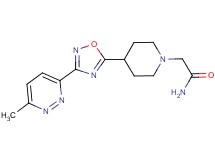 2-{4-[3-(6-methyl-3-pyridazinyl)-1,2,4-oxadiazol-5-yl]-1-piperidinyl}acetamide