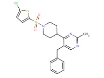 5-benzyl-4-{1-[(5-chloro-2-thienyl)sulfonyl]-4-piperidinyl}-2-methylpyrimidine