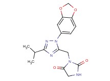 3-{[1-(1,3-benzodioxol-5-yl)-3-isopropyl-1H-1,2,4-triazol-5-yl]methyl}imidazolidine-2,4-dione