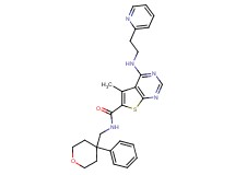 5-methyl-N-[(4-phenyltetrahydro-2H-pyran-4-yl)methyl]-4-{[2-(2-pyridinyl)ethyl]amino}thieno[2,3-d]pyrimidine-6-carboxamide