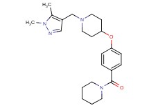 1-[(1,5-dimethyl-1H-pyrazol-4-yl)methyl]-4-[4-(1-piperidinylcarbonyl)phenoxy]piperidine