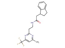 2-(2,3-dihydro-1H-inden-1-yl)-N-{2-[4-methyl-6-(trifluoromethyl)-2-pyrimidinyl]ethyl}acetamide