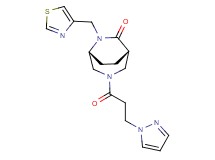 (1S*,5R*)-3-[3-(1H-pyrazol-1-yl)propanoyl]-6-(1,3-thiazol-4-ylmethyl)-3,6-diazabicyclo[3.2.2]nonan-7-one