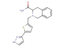 2-{[5-(1H-pyrazol-3-yl)-2-thienyl]methyl}-1,2,3,4-tetrahydroisoquinoline-3-carboxamide