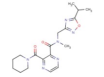 N-[(5-isopropyl-1,2,4-oxadiazol-3-yl)methyl]-N-methyl-3-(1-piperidinylcarbonyl)-2-pyrazinecarboxamide