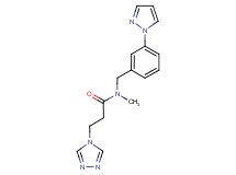 N-methyl-N-[3-(1H-pyrazol-1-yl)benzyl]-3-(4H-1,2,4-triazol-4-yl)propanamide
