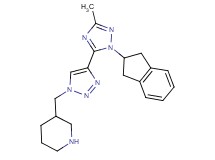 3-({4-[1-(2,3-dihydro-1H-inden-2-yl)-3-methyl-1H-1,2,4-triazol-5-yl]-1H-1,2,3-triazol-1-yl}methyl)piperidine
