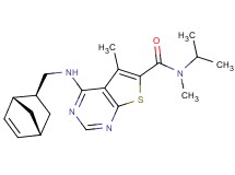 4-{[(1R*,2S*,4R*)-bicyclo[2.2.1]hept-5-en-2-ylmethyl]amino}-N-isopropyl-N,5-dimethylthieno[2,3-d]pyrimidine-6-carboxamide