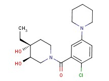 (3R*,4R*)-1-(2-chloro-5-piperidin-1-ylbenzoyl)-4-ethylpiperidine-3,4-diol