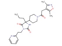 5-{1-[(3,5-dimethyl-4-isoxazolyl)acetyl]-4-piperidinyl}-5-propyl-3-[2-(2-pyridinyl)ethyl]-2,4-imidazolidinedione