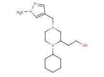 2-{1-cyclohexyl-4-[(1-methyl-1H-pyrazol-4-yl)methyl]-2-piperazinyl}ethanol