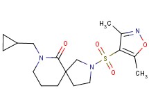 7-(cyclopropylmethyl)-2-[(3,5-dimethylisoxazol-4-yl)sulfonyl]-2,7-diazaspiro[4.5]decan-6-one