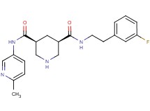 (3R*,5S*)-N-[2-(3-fluorophenyl)ethyl]-N'-(6-methylpyridin-3-yl)piperidine-3,5-dicarboxamide