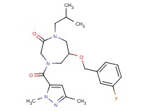 4-[(1,3-dimethyl-1H-pyrazol-5-yl)carbonyl]-6-[(3-fluorobenzyl)oxy]-1-isobutyl-1,4-diazepan-2-one
