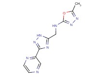 5-methyl-N-[(3-pyrazin-2-yl-1H-1,2,4-triazol-5-yl)methyl]-1,3,4-oxadiazol-2-amine