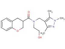N-(2-hydroxyethyl)-N-[(1,3,5-trimethyl-1H-pyrazol-4-yl)methyl]chromane-3-carboxamide