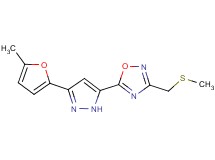 5-[3-(5-methyl-2-furyl)-1H-pyrazol-5-yl]-3-[(methylthio)methyl]-1,2,4-oxadiazole