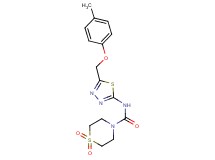 N-{5-[(4-methylphenoxy)methyl]-1,3,4-thiadiazol-2-yl}thiomorpholine-4-carboxamide 1,1-dioxide