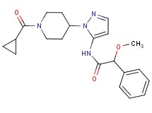 N-{1-[1-(cyclopropylcarbonyl)-4-piperidinyl]-1H-pyrazol-5-yl}-2-methoxy-2-phenylacetamide