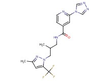N-{2-methyl-3-[3-methyl-5-(trifluoromethyl)-1H-pyrazol-1-yl]propyl}-2-(4H-1,2,4-triazol-4-yl)isonicotinamide