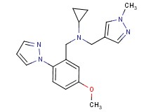 N-[5-methoxy-2-(1H-pyrazol-1-yl)benzyl]-N-[(1-methyl-1H-pyrazol-4-yl)methyl]cyclopropanamine