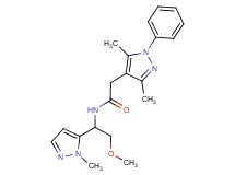 2-(3,5-dimethyl-1-phenyl-1H-pyrazol-4-yl)-N-[2-methoxy-1-(1-methyl-1H-pyrazol-5-yl)ethyl]acetamide