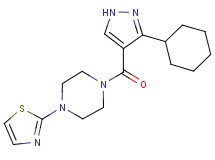1-[(3-cyclohexyl-1H-pyrazol-4-yl)carbonyl]-4-(1,3-thiazol-2-yl)piperazine