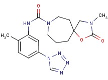 3-methyl-N-[2-methyl-5-(1H-tetrazol-1-yl)phenyl]-2-oxo-1-oxa-3,8-diazaspiro[4.6]undecane-8-carboxamide