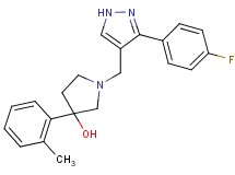 1-{[3-(4-fluorophenyl)-1H-pyrazol-4-yl]methyl}-3-(2-methylphenyl)pyrrolidin-3-ol