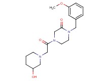 4-[(3-hydroxy-1-piperidinyl)acetyl]-1-(3-methoxybenzyl)-2-piperazinone