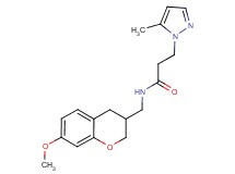 N-[(7-methoxy-3,4-dihydro-2H-chromen-3-yl)methyl]-3-(5-methyl-1H-pyrazol-1-yl)propanamide